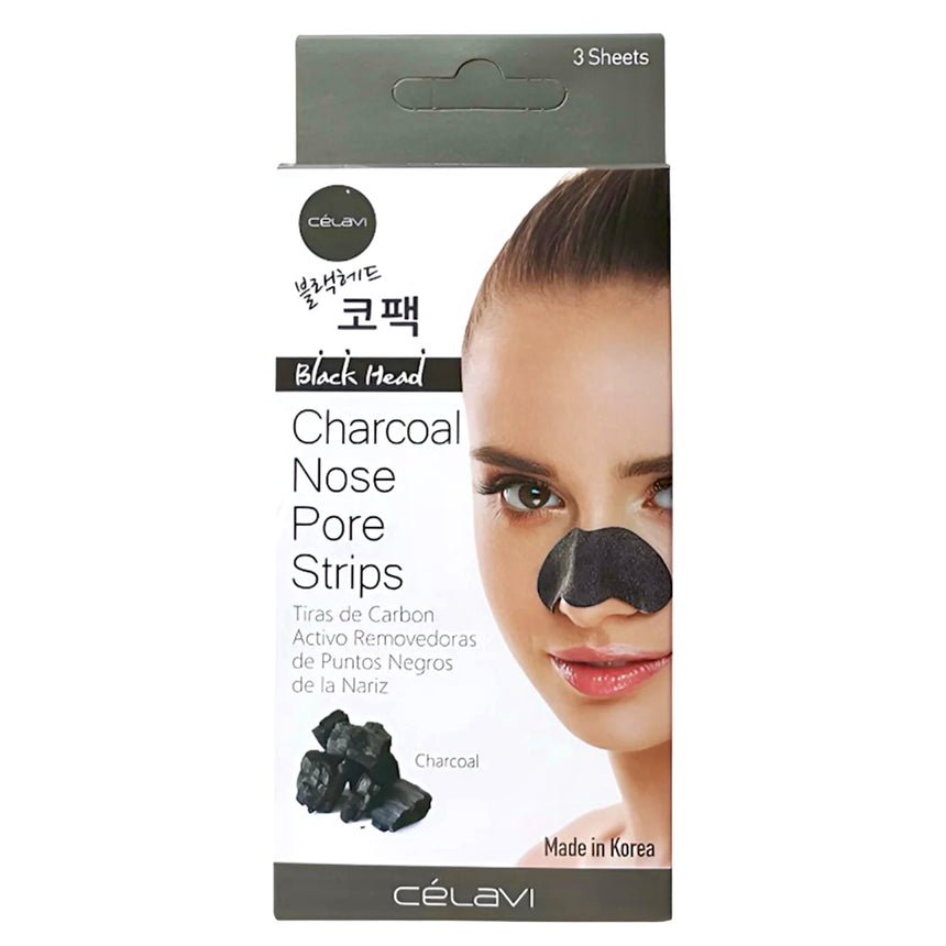 Parches de Nariz de Carbón Activado Célavi Black Head Charcoal Nose Pore Strips