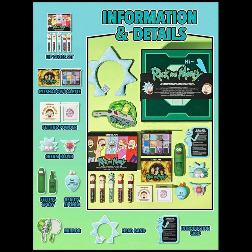 Kit Completo de Maquillaje She Glam Rick and Morty Full Collection Set