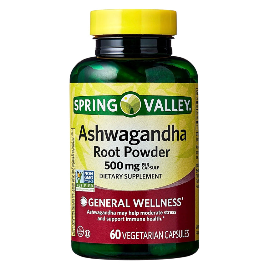 Cápsulas de Ashwagandha Spring Valley Ashwagandha Root Powder 500mg 60uni