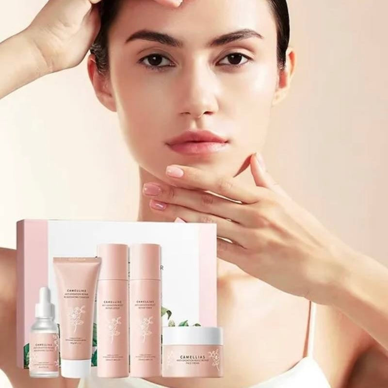 Kit de Skincare de Camelias Bioaqua Camelias Anti Oxidant Moist Repair