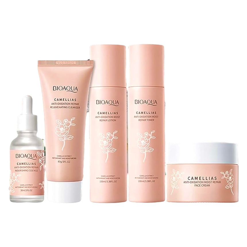 Kit de Skincare de Camelias Bioaqua Camelias Anti Oxidant Moist Repair