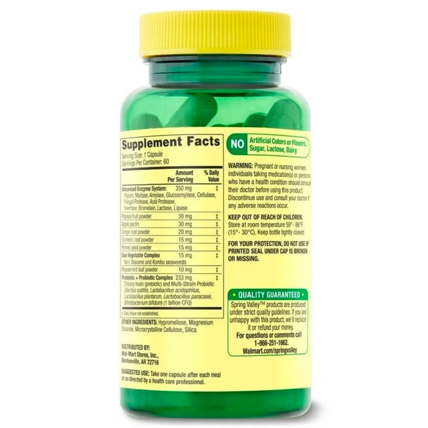 Enzimas Digestivas Spring Valley Digestive Enzymes Formula 60uni