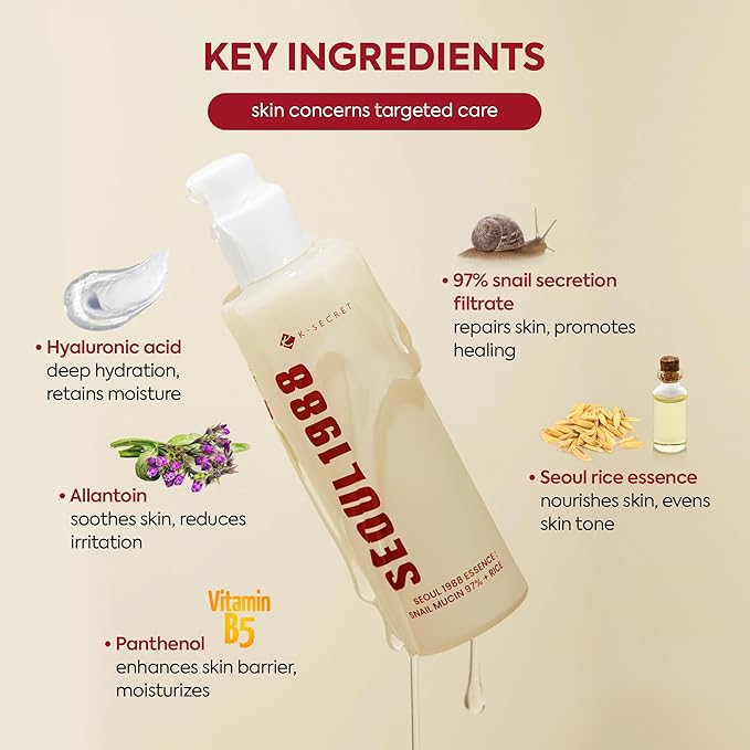Essencia K Secret Seoul 1988 Essence Snail Mucin 97% + Rice 100ml