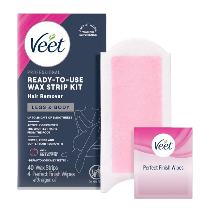 Bandas Depilatorias Veet Ready to Use Wax Strip Kit Legs & Body