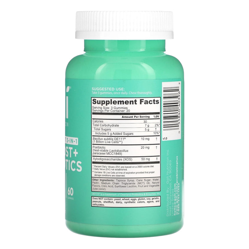 Gomitas de Probióticos Goli Nutrition Pre Post & Probiotics 60uni