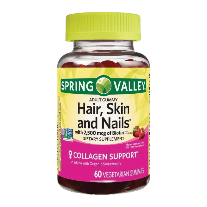 Gomitas de Colágeno y Biotina Spring Valley Hair Skin and Nails 60uni