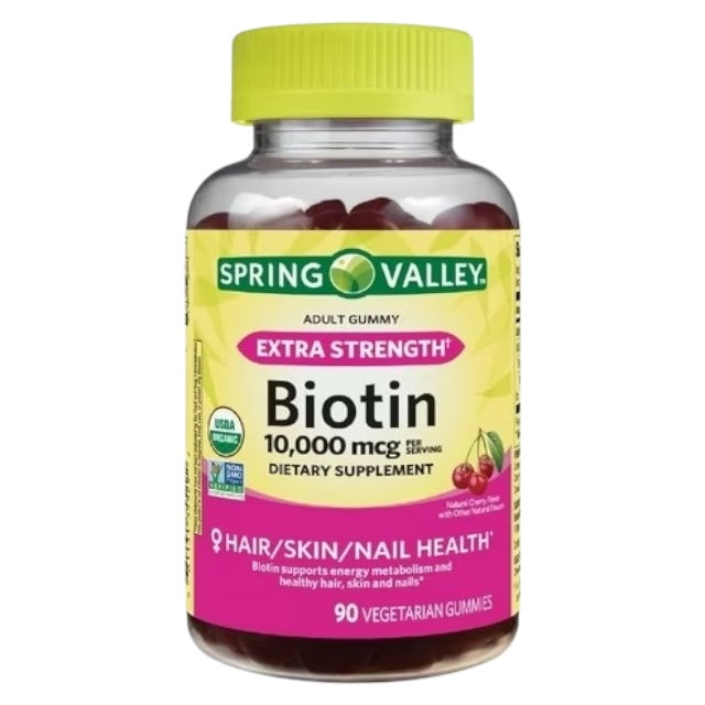 Gomitas Extra fuertes de Biotina Spring Valley Hair Skin and Nails 90uni