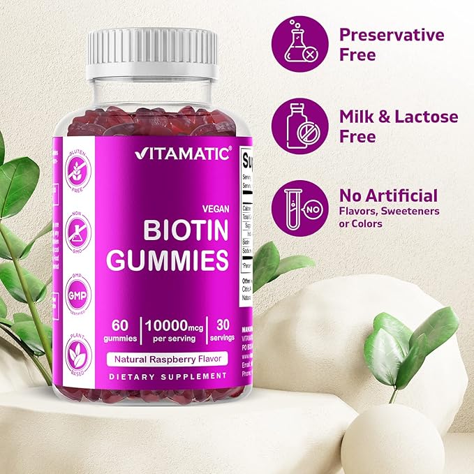 Gomitas de Biotina Vitamatic Biotin Gummies 10,000 mcg 60uni