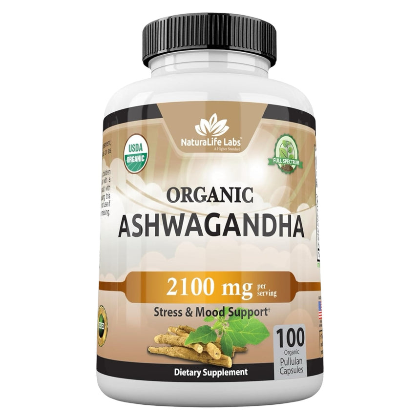 Cápsulas Orgánicas de Aswagandha Naturalife Labs Organic Ashwagandha