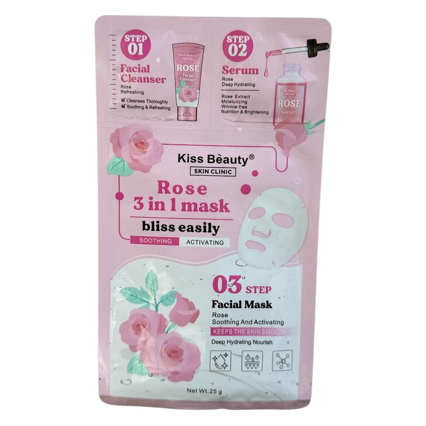 Al por Mayor Mascarilla de Rosas 3 en 1 Kiss Beauty Rose 3 in 1 Mask