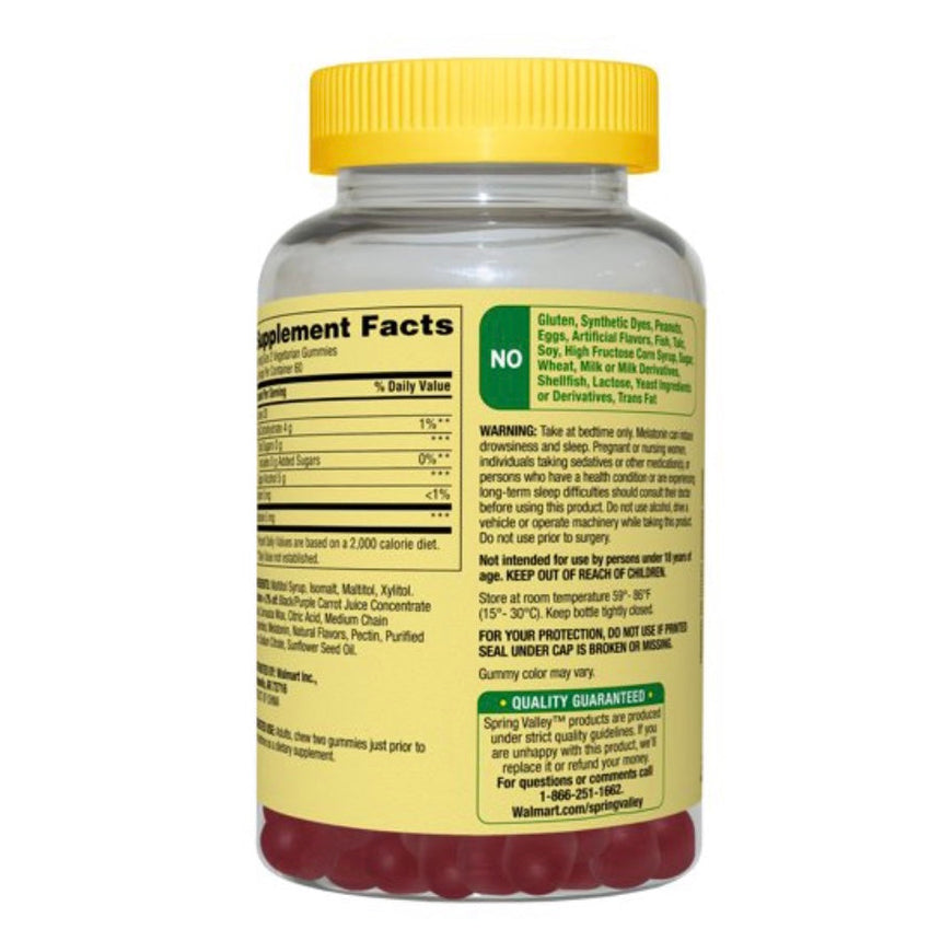 Gomitas de Melatonina Sin Azúcar Spring Valley 5mg (120uni)