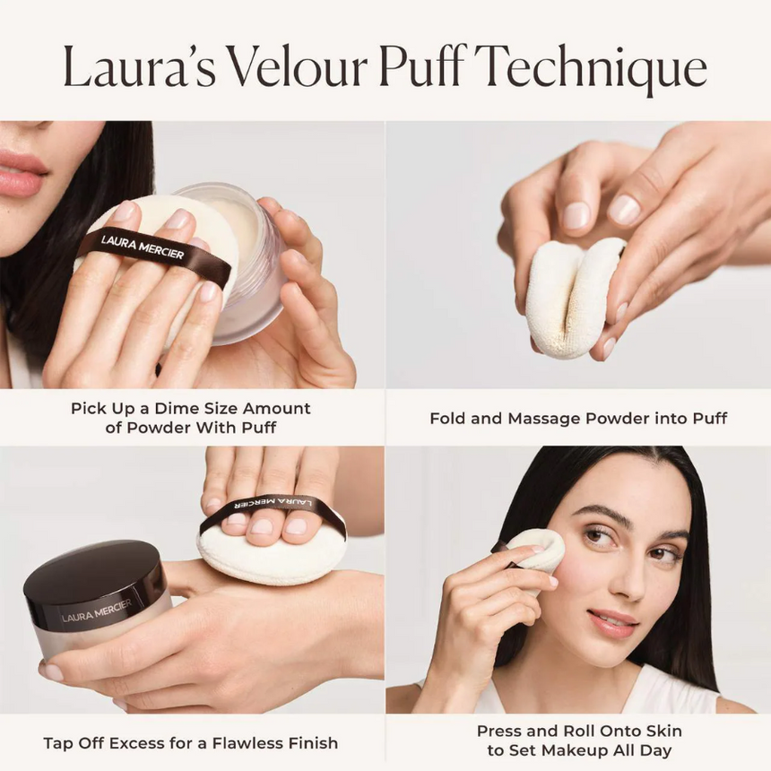 Polvos Sueltos con Aplicador Laura Mercier Divinely Flawless Translucent Loose Setting Powder & Puff 29g
