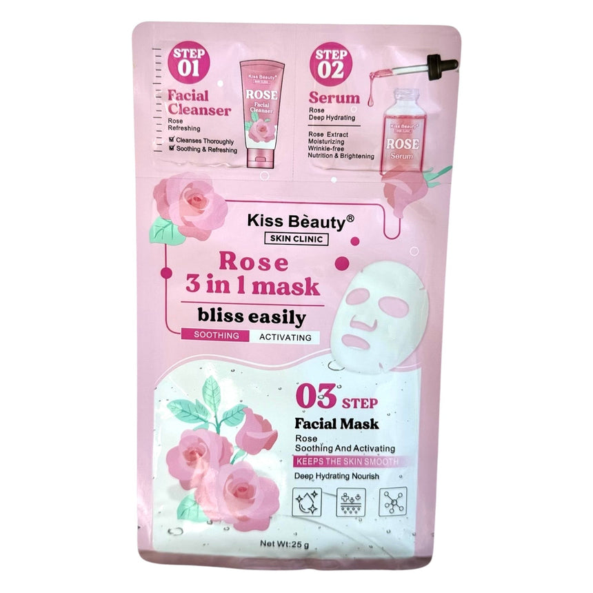 Al por Mayor Mascarilla de Rosas 3 en 1 Kiss Beauty Rose 3 in 1 Mask