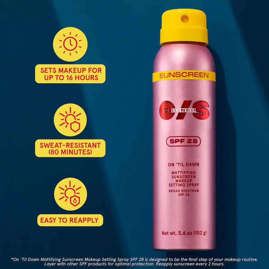 Sellador de Maquillaje con Protector Solar One Size On 'Til Dawn Mattifying Sunscreen Makeup Setting Spray 102g