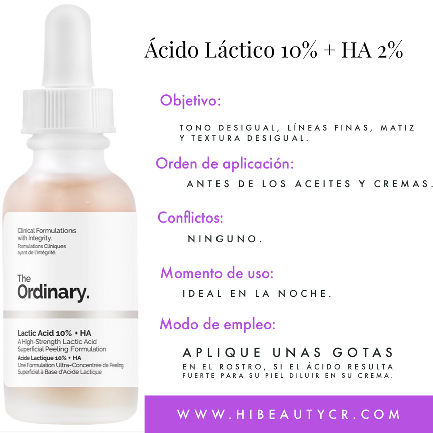 Al por Mayor Ácido Láctico The Ordinary 10% + HA