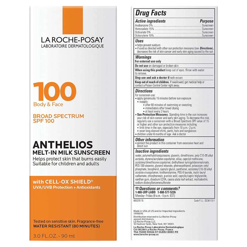 Protector Solar La Roche Posay Anthelios Melt In Milk Sunscreen 100spf