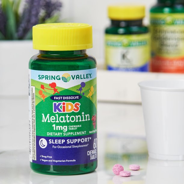 Pastillas de Melatonina para Niños Spring Valley Kids 1mg (60uni)