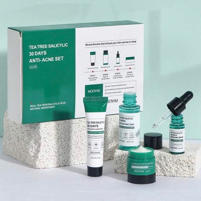 Kit de Té de Árbol para Acné Mooyam Tea Tree Salicylic 30 Days Anti Acne Set