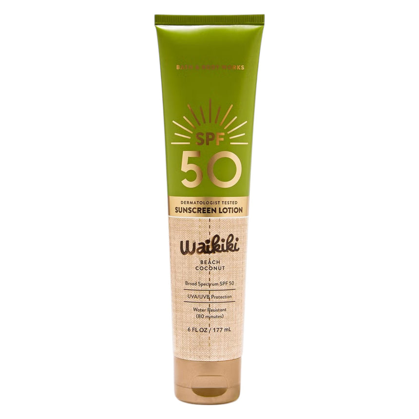 Crema con Protección  Solar Bath & Body Work Waikiki Beach Coconut 50spf 177 ml