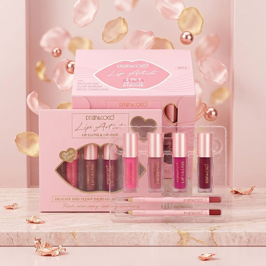 Kit de Labiales y Crayones de Labios Kevin & Coco Lip Artist Lipgloss & Lip Liner