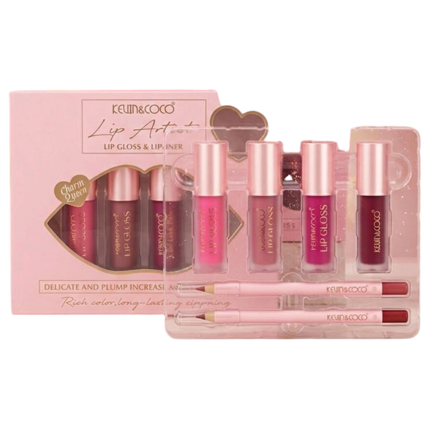 Kit de Labiales y Crayones de Labios Kevin & Coco Lip Artist Lipgloss & Lip Liner