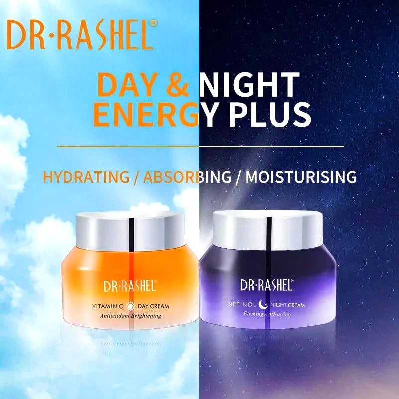 Set de Cremas Humectantes de Vitamina C Diario y Retinol Nocturno Dr. Rashel Vitamin C & Retinol Day & Night Moisturizing Cream