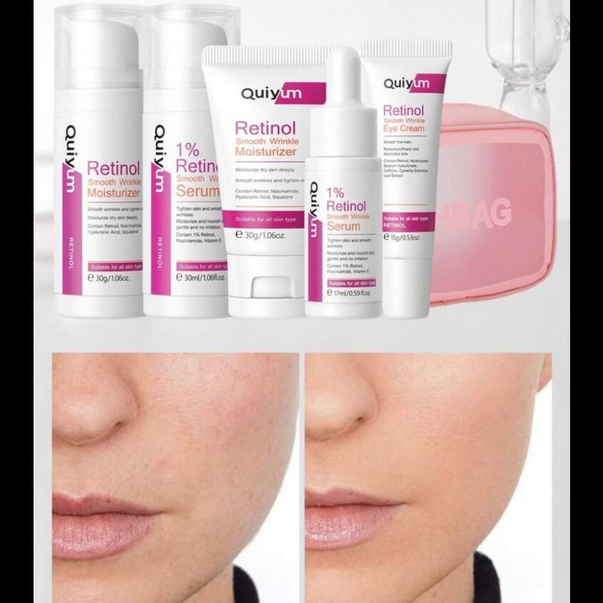 Kit de Skincare Humectante de Retinol Quiyum Rinkle Smooth Moisturizer