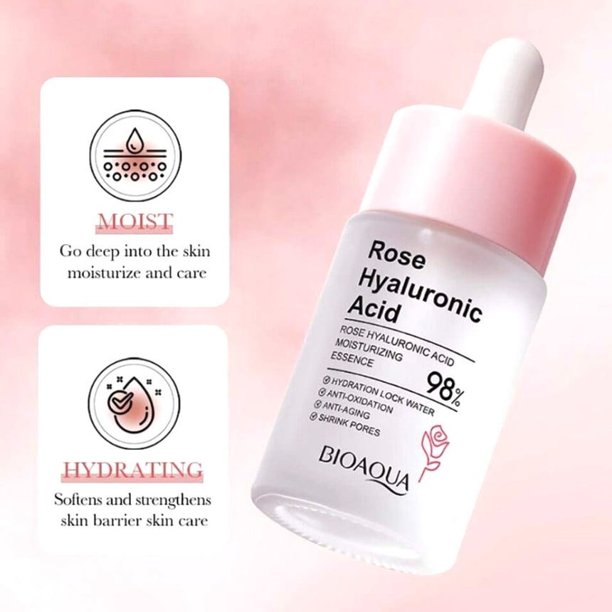 Esencia de Humectante Ácido Hialurónico de Rosas Bioaqua Rose Hyaluronic Acid 30ml