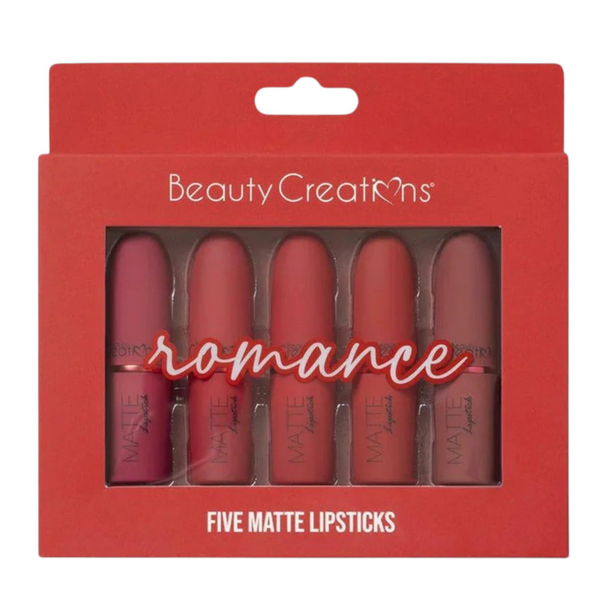 Set de Labiales Mate Beauty Creations Five Piece Matte Lipstick