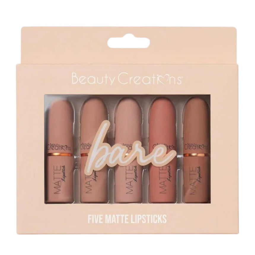 Set de Labiales Mate Beauty Creations Five Piece Matte Lipstick
