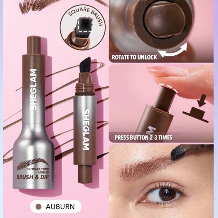 Tinta para Cejas She Glam Brush & Dip Brow Fection Angled