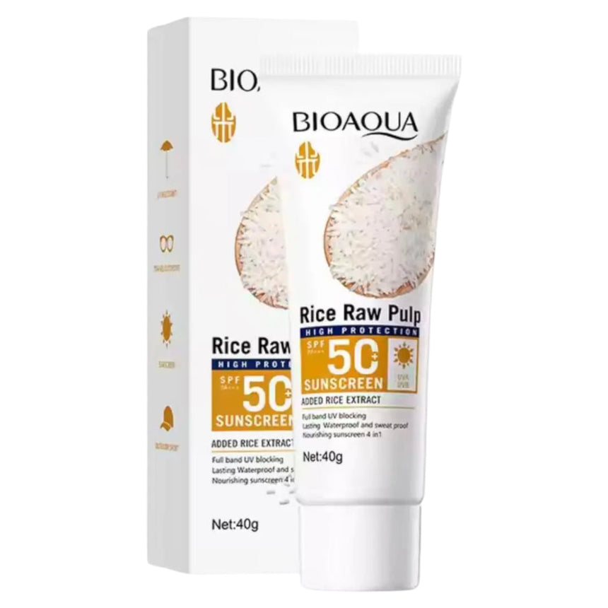 Protector Solar de Arroz Bioaqua Rice Raw Pulp Sunblock 50spf