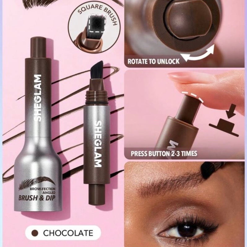 Tinta para Cejas She Glam Brush & Dip Brow Fection Angled