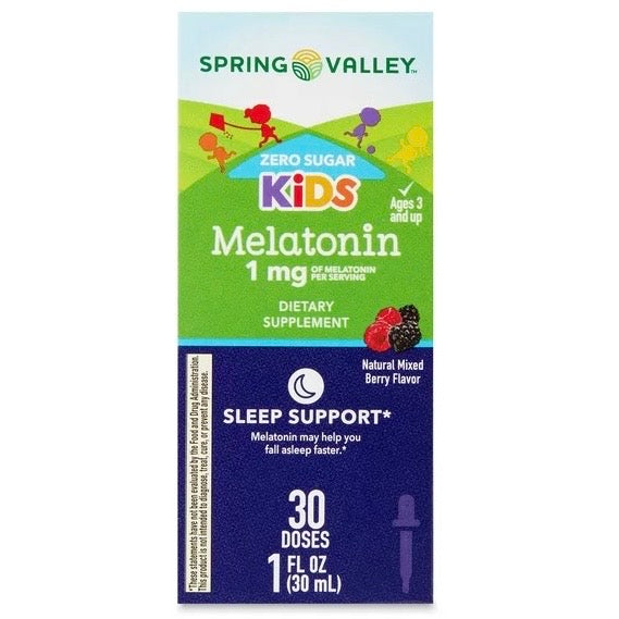 Gotas de Melatonina sin Azúcar Spring Valley Melatonin Zero Sugar Kids 1mg 30 Dosis