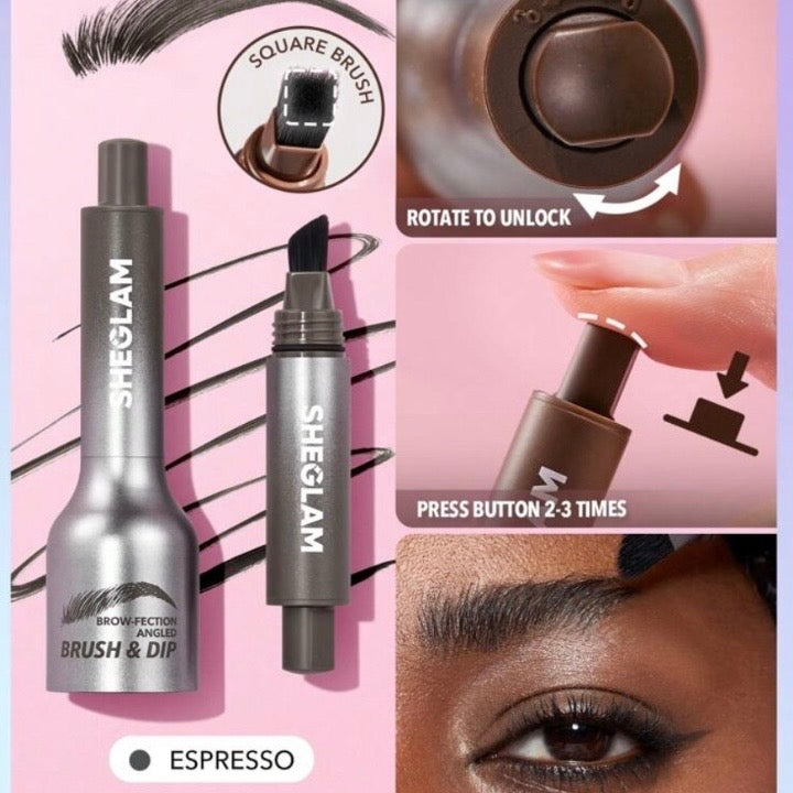 Tinta para Cejas She Glam Brush & Dip Brow Fection Angled