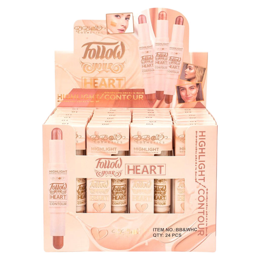 Dúo de Contorno e Iluminador BB&W Follow Your Heart Highlight & Contour