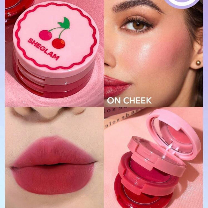 Al por Mayor Rubor para Labios y Mejillas She Glam Very Cherry Cheek & Lip Cream Stack