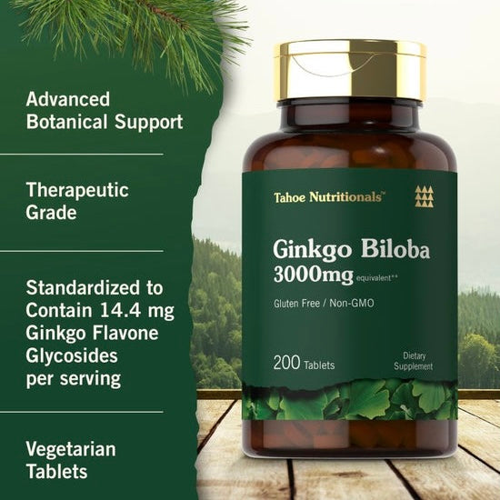 Tabletas de Suplemento Ginkgo Biloba 3000mg 200uni