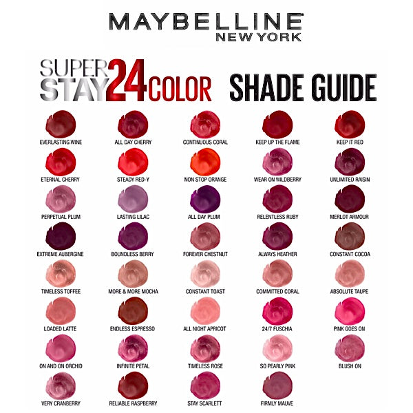 Lipstick Maybelline Superstay 24 Couleur