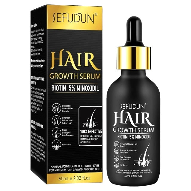 Serum Capilar para Control y Caída de Cabello Hair Growth Serum Biotin 5% Minoxidil