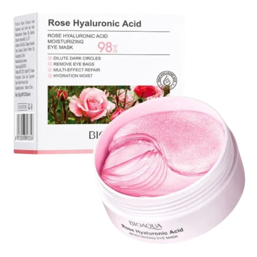 Parches para Ojos Bioaqua Rose Hyaluronic Ácid Moisturizing Eye Mask