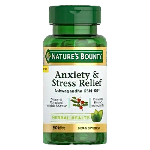 Tabletas de Ashwagandha para Ansiedad Nature’s Bounty Anxiety & Relief Stress Relief