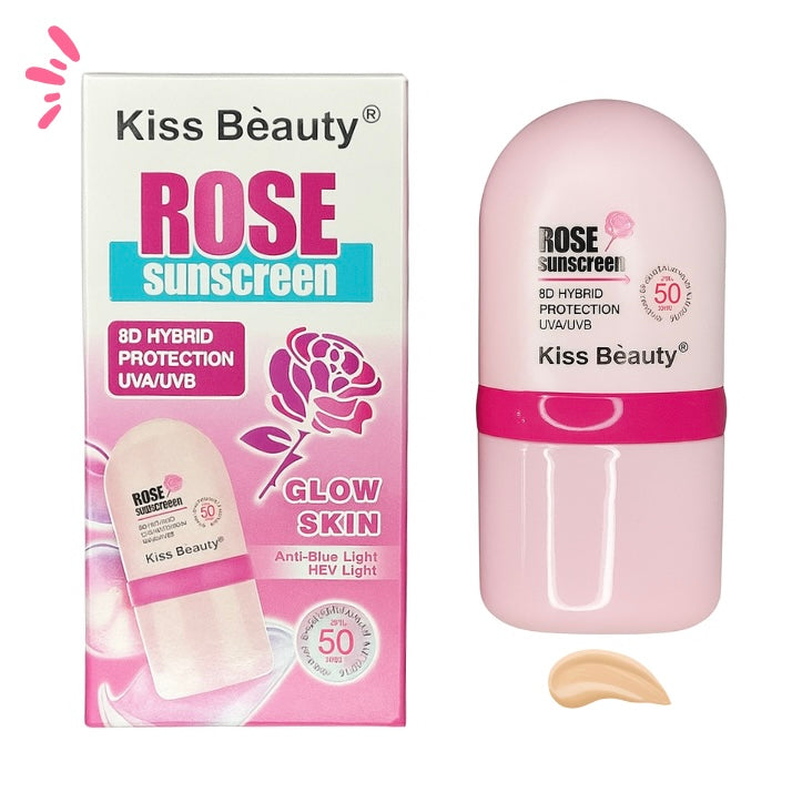 Protector Solar con Color Kiss Bèauty Rose Sunscreen