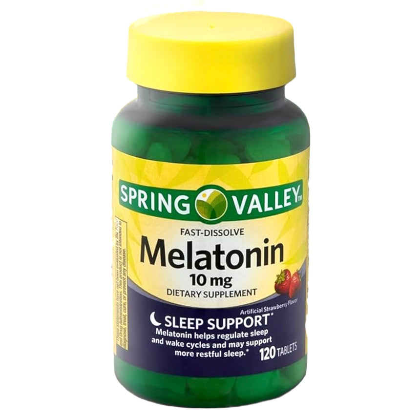 Tabletas de Melatonina Extra Fuertes para Soporte de Sueño Spring Valley Melatonin Sleep Support 10mg (Variadas)