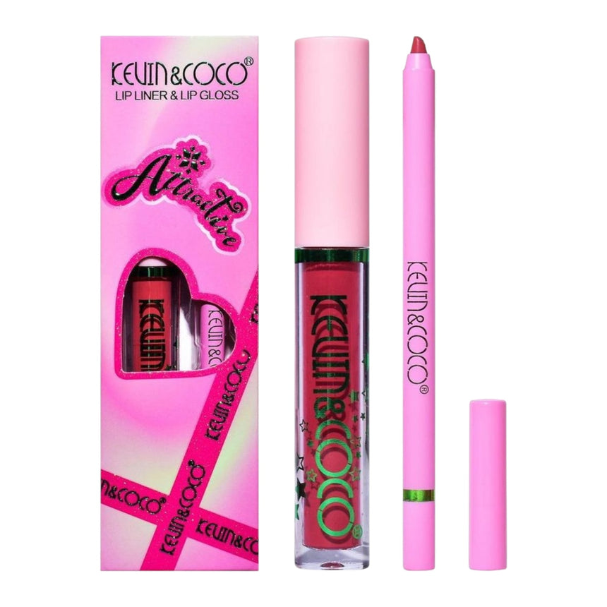 Dúo de Labios Kevin & Coco Attractive Lip Liner and Lip Gloss