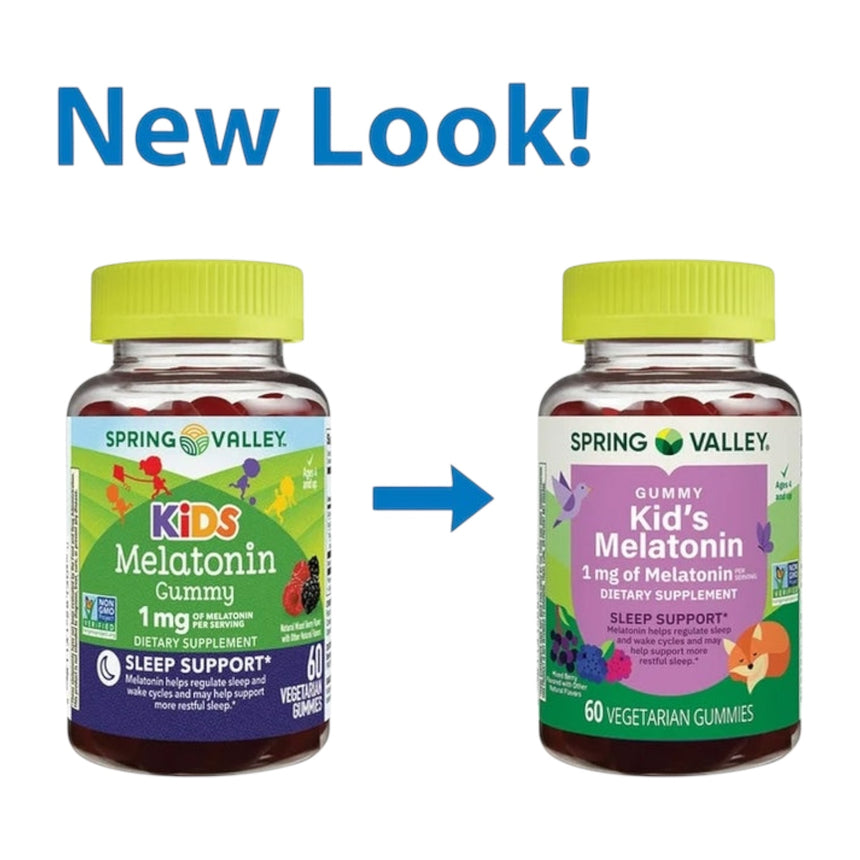 Gomitas de Melatonina Sin Azucar  Spring Valley Kids Zero Sugar 1mg 60uni