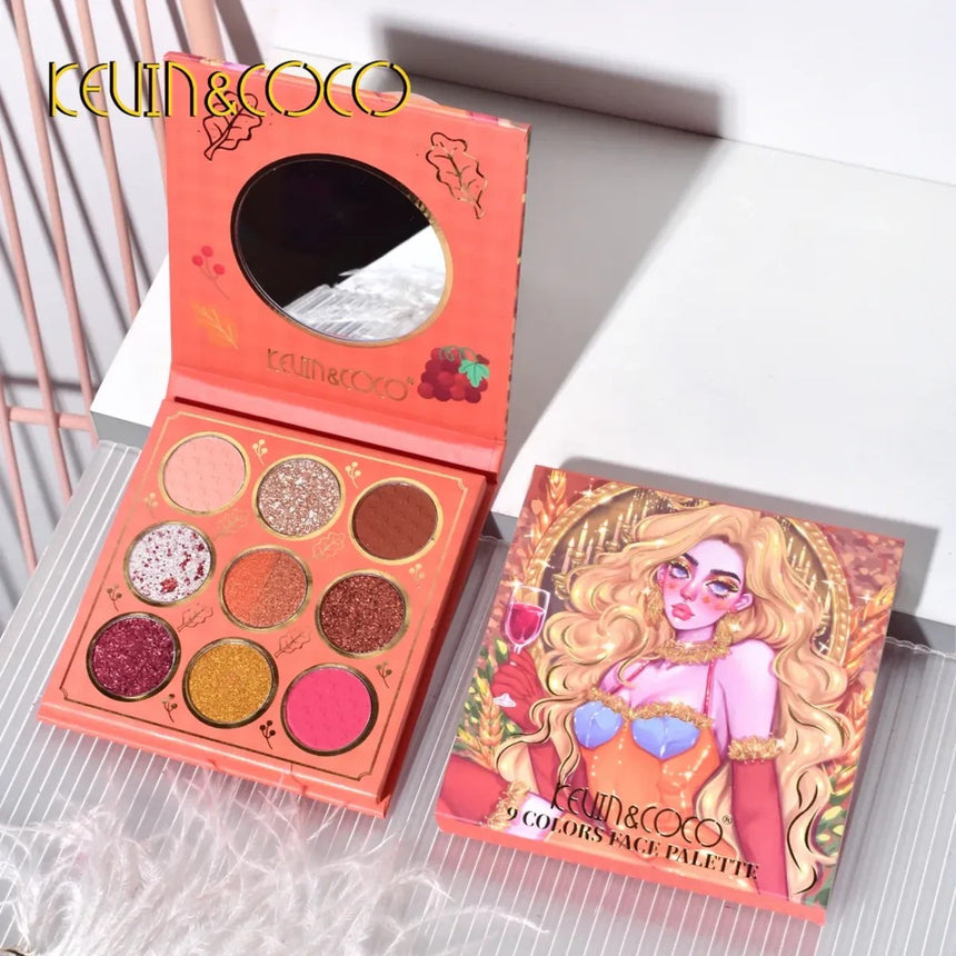 Paletas de Sombras Kevin & Coco 9 Colors Face Palette