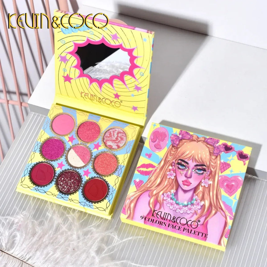 Paletas de Sombras Kevin & Coco 9 Colors Face Palette