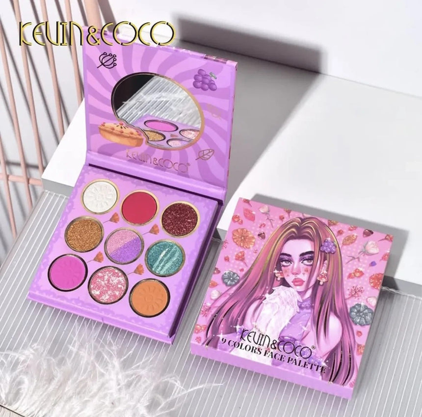 Paletas de Sombras Kevin & Coco 9 Colors Face Palette