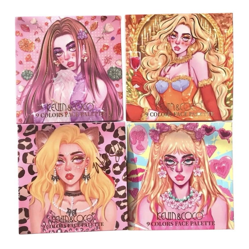 Paletas de Sombras Kevin & Coco 9 Colors Face Palette
